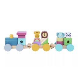 Tooky Toy: Tren din lemn - animale