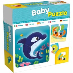 Set 8 Puzzle Copii Piese Mari Carton , Animale Marine