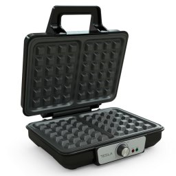Aparat pentru vafe/grofe Tesla WM200BX, 1000W, 2 vafe, Placi cu acoperire antiaderenta, 140-220°C, Argintiu/Negru