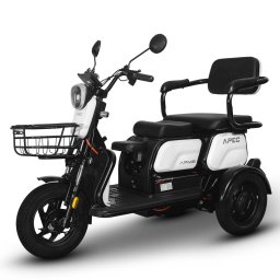 Triciclu Electric, Fara Permis, Motor 1000W, 2-3 locuri, APEC APM2 Alb, Autonomie pana la 36 km, Omologat RAR