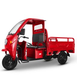 Triciclu Electric VT5, Tuk Tuk Cu cabina,Voltarom Hercules, motor 3900W, 72V, 60 AH, viteza maxima 25 km pe ora, pana la 70km autonomie, Fara Permis, Rosu