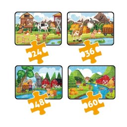 Puzzle Viața la Ferma, De la 24 la 60 Piese, Educatie prin Joaca