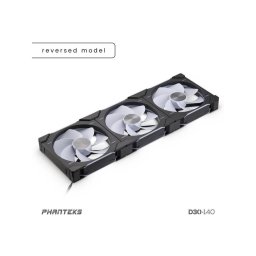 D30 PWM Reverse Airflow, D-RGB, Kit 3 ventilatoare de 140 mm, 1800 rpm, Negru
