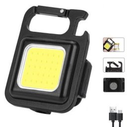 Lanterna breloc cu 1 LED COB include acumulator litiu si cablu incarcare micro USB + magnet + carabiniera TL-9464 TED004208