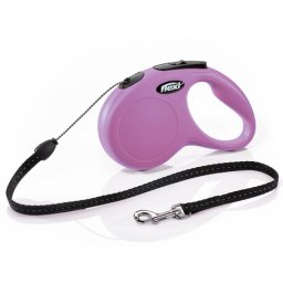 Flexi Classic lesă retractabilă tip șnur (S, Până la 12 kg, 5 m, Roz)