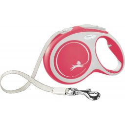 Flexi Comfort lesă retractabilă tip bandă (L, Până la 50 kg, 8 m, Roşu)