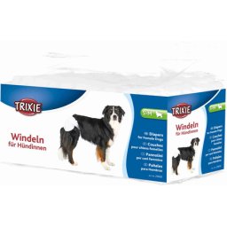 Trixie scutece pentru câini femele (S-M; 28-40 cm ---> de exemplu pentru Dackel, Jack Russel Terrier | 12 buc / pachet)