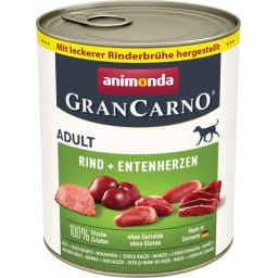 Animonda GranCarno Adult conservă cu vită și inimă de rață (24 x 800 g) 19.2 kg