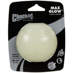 Chuckit! Max Glow - Strălucește în întuneric - Minge de cauciuc pentru câini (L; 7 cm)