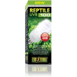Exo Terra Reptile UVB 100 Compact Bulb pentru terrarium cu climat tropical 26 W