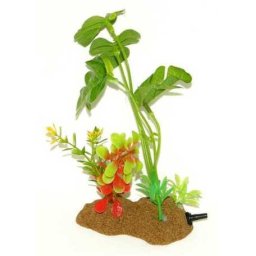 Happet piatră oxigenare plantă artificială verde, decor acvariu (95 x 60 x 185 mm)