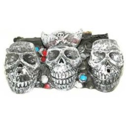 Cranii pirat pulverizator aer, decor pentru acvariu (100 x 75 x 50 mm | Cu 2 ieşiri de aer)
