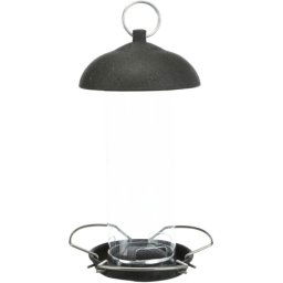 Trixie, hrănitoare de păsări sălbatice din plastic cu bare pentru aterizare din metal (Volum: 560 ml | Diametru: 10 cm | Înălţime: 20 cm)