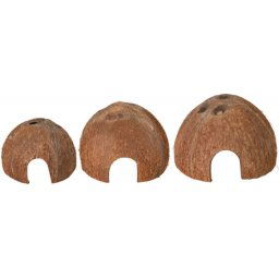 Trixie set de ascunzători din nucă de cocos pentru reptile și rozătoare mici (3 buc / set)