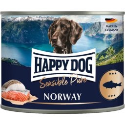Happy Dog Pur Norway - Conservă de carne de somon | Sursă unică de proteine (6 x 200 g) 1.2 kg