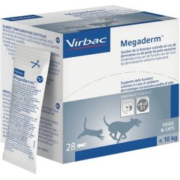 Virbac Megaderm pentru îmbunătățirea blănii și a părului (28 x 4 ml; Pentru talie mică)