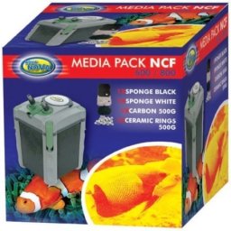 Aqua Nova NCF-600/800 - Set de medii de filtrare pentru filtrele externe de acvariu NCF (Burete, vată, 500 g carbon activ, 500 g inel ceramic)