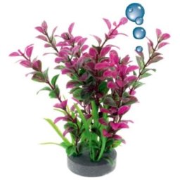 Happet piatră oxigenare plantă artificială bordo, decor acvariu (19 cm)