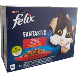Felix Fantastic hrană pentru pisici - Selecție de casă în aspic – Multipack (1 carton | 12 x 85 g) 1020 g