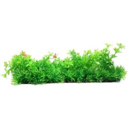 Plantă artificială lată cu flori mici pentru acvariu (Înălțime: 9 cm | Lățime: 25 cm)