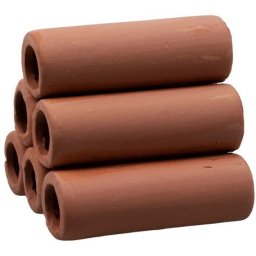 Piramidă de țevi din ceramică pentru acvariu și terariu (6 țevi | natur | 70 mm lungime)