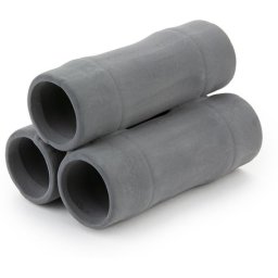 Piramidă de țevi din ceramică pentru acvariu și terariu (3 țevi | gri | 90 mm lungime)