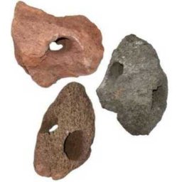 Piatră vulcanică cu găuri decor pentru acvariu (Cu 2 găuri; 15 - 25 cm)
