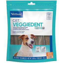 Virbac Veggiedent Fr3sh benzi de mestecat aromate (S; pentru câini între 5-10 kg; 15 benzi)