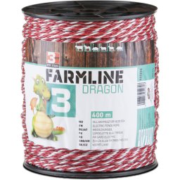 FarmLine cablu pentru gard electric Dragon 3 (Lungime: 400 m | Diametru: 3 mm | Fibre conductoare: 4 x 0,28 mm TriCond | Rezistența: 0,47 Ohm/m | Rezistența la tracțiune: 300 kg | Lungimea recomandată a gardului: 9000 m)