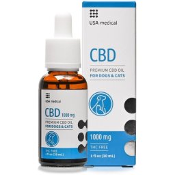 USA Medical ulei premium CBD pentru câini și pisici (1000 mg ulei CBD / 30 ml)
