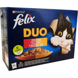 Felix Fantastic Duo hrană pentru pisici la pliculeț - Selecție de casă în aspic - Multipack (9 carton = 9 x 12 x 85 g) 9180 g