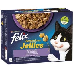 Felix Sensations Jellies hrană pentru pisici la pliculeț - Selecție mixtă în aspic – Multipack (9 carton = 9 x 12 x 85 g) 9180 g