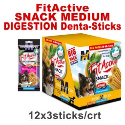 FitActive Hypoallergenic Denta-Sticks Digestion Rosemary & Curcuma - Batoane care susțin digestia și curăță dinții (M) (12 pliculețe | 12 x 150 g) 1800 g