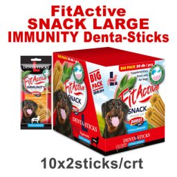 FitActive Hypoallergenic Denta-Sticks Immunity Cranberry & Curcuma - Batoane pentru întărirea sistemului imunitar și pentru curățarea dinților pentru câini (L) (10 pliculețe | 10 x 170 g) 1700 g