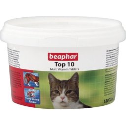 Beaphar Top 10 - Tablete multivitamine pentru pisici (180 buc tablete)