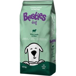 Besties Dog Lamb & Rice - Hrană cu vitamine pentru câini Adulți de toate rasele cu miel și orez 15 kg