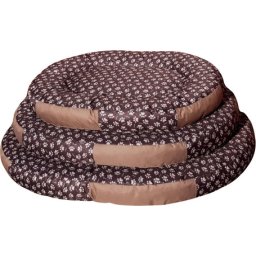Pat oval impermeabil pt câini cu husă detașabilă, model lăbuțe (105 x 85 x 10 cm)