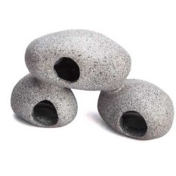 Happet roci cu peșteră, decor acvariu și terariu (Lățime: 60 mm; Înălțime: 90 mm; Lungime: 150 mm | Gri)