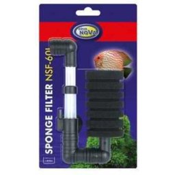 Aqua Nova Sponge Filter sistem filtrant mono, ventuză și bureți (10 cm x 5 cm x 15 cm | Pt acvarii de max. 60 L)