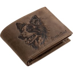 Portofel din piele GreenDeed cu model Border Collie
