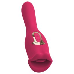 You2Toys - Vibrator 2în1 cu limbă - silicon roz