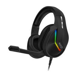 Căști LED RGB cu fir cu microfon pentru jocuri video CONNECT IT CHP-3595-BK negru