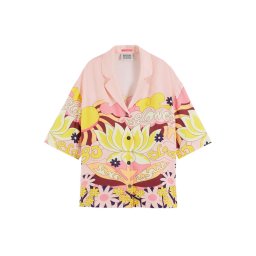 SCOTCH & SODA Cămaşă Camp Shirt With Placed Print 171910 SC5696 blush peach