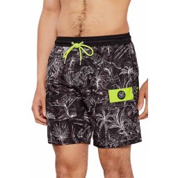 PLEIN SPORT Costum de baie Jungle Long Boardshort PS25MBL06 black/white