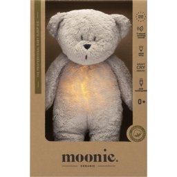 Moonie Bear 2.0 Organic Grey jucărie de adormit cu melodie 1 buc