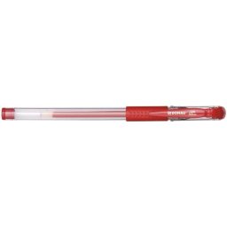 Pix transparent cu gel, rubber grip, 0.5 mm, cerneala rezistenta la apa, DONAU - rosu