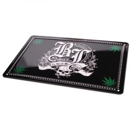 Panou metalic Black Leaf In weed we trust 30 x 21 cm