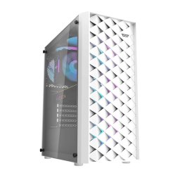 Carcasă pentru computer Darkflash DK351 (alb) + 4 ventilatoare RGB