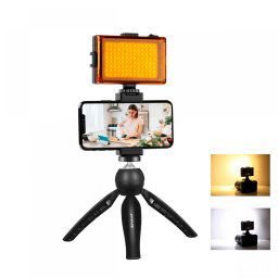Puluz set de înregistrare live trepied + lampă LED + clemă pentru telefon PKT3131B