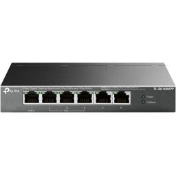 SWITCH PoE TP-LINK, 6 porturi Gigabit (1-Port PoE++ si 3 PoE+), IEEE 802.3af/at/bt, buget PoE 64W maxim, carcasa metalica TL-SG1006PP (timbru verde 2 lei)